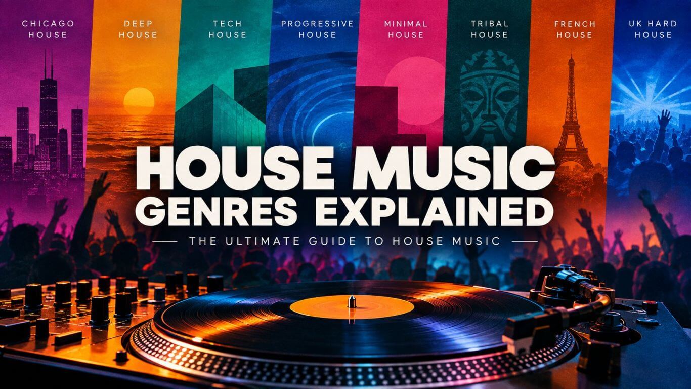 Entdecke 11 House-Musikgenres und 34 Subgenres: von Deep und Electro House bis Afro House und Amapiano. Lerne ihre Grooves und Klangmerkmale kennen.