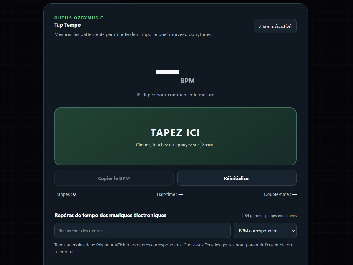 Capture d’écran de Calculateur BPM Tap Tempo