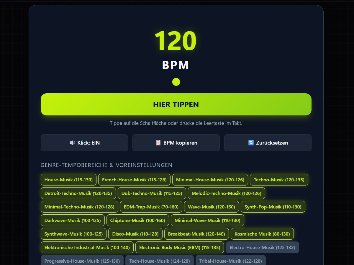 Screenshot von Tap Tempo & Metronome